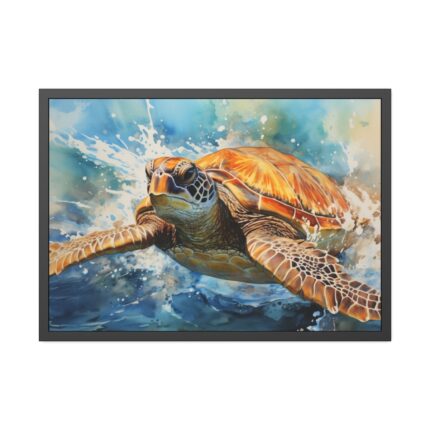 Sea Turtle Watercolor Framed Poster