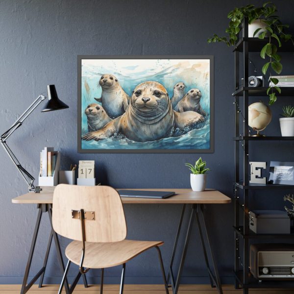 93854-582.jpg Seal Family Art Framed Poster