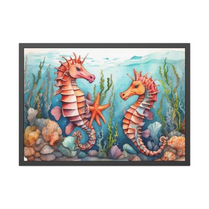 Colorful Seahorse Framed Poster