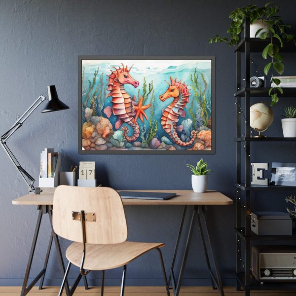 93854-586.jpg Colorful Seahorse Framed Poster
