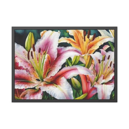 Lily Flower Blossom Art Framed Poster
