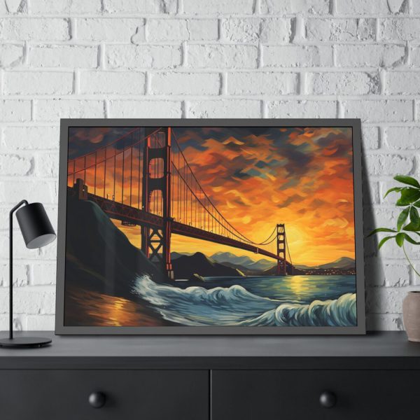 Golden Gate Bridge Painting Framed Poster