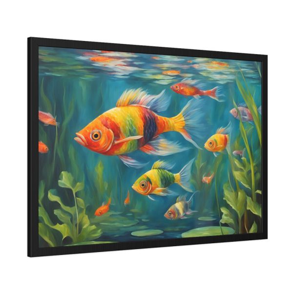 93854-601.jpg Vibrant Fish In The River Framed Poster
