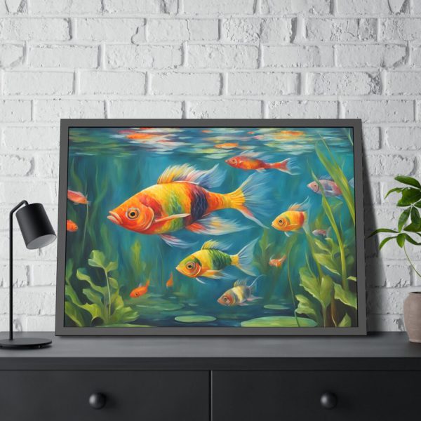 93854-603.jpg Vibrant Fish In The River Framed Poster