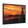 93854-61.jpg Sunset Ocean Lighthouse Silhouette Framed Poster