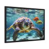 Swimming Sea Turtle Framed Poster