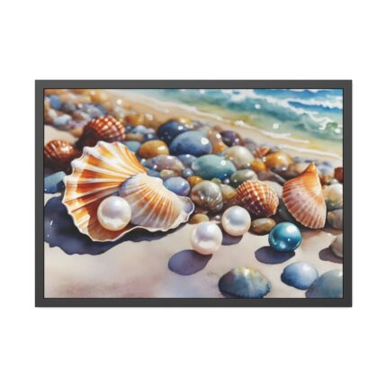 Shells Beach Sea Art Framed Poster