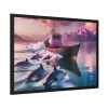 93854-633.jpg Dolphins And Ship Art Print Framed Poster