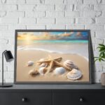 Sandy Beach With Seashells I Framed Poster - Image 4