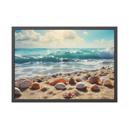 Sandy Beach With Seashells II Framed Poster