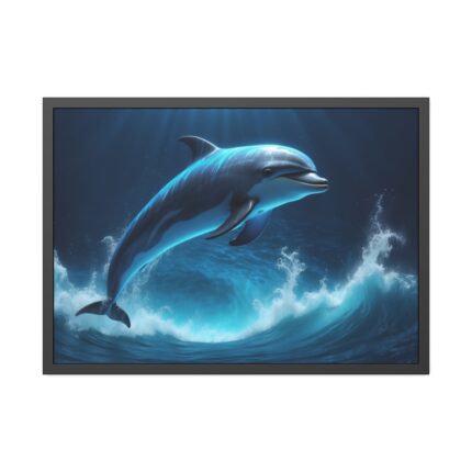 Dolphin Jump Framed Poster
