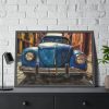 Front of a Rusty, Vintage, Blue Volkswagen Beetle Framed Poster