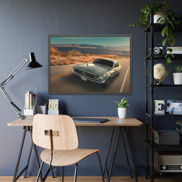 93855-114.jpg Mustang on the Road Framed Poster