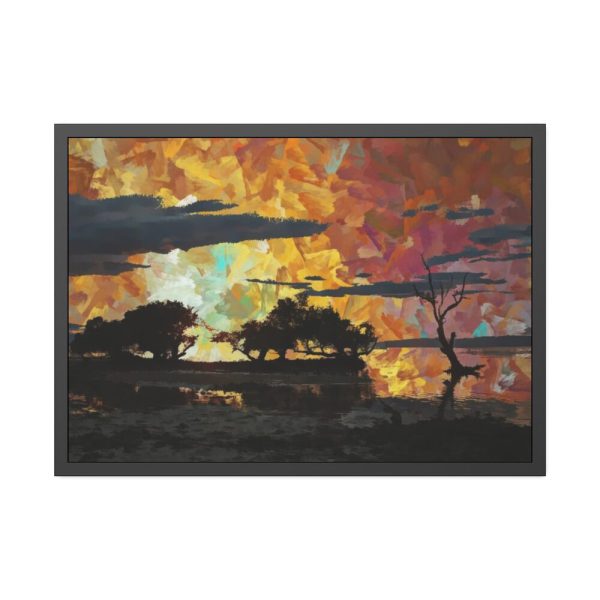 Landcape Sunset in Summer Framed Poster
