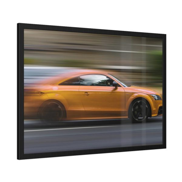 Fast Sport Car on Road Framed Poster