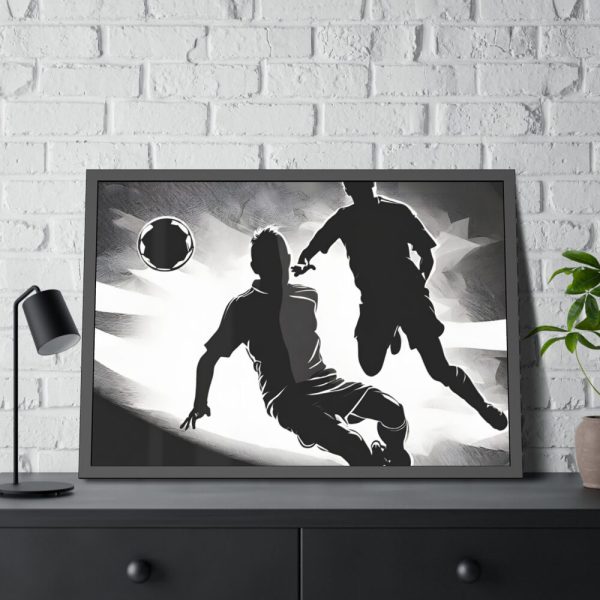93855-179.jpg Soccer Players With The Ball Framed Poster