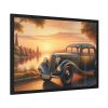 Vintage Car Parked on the Road Framed Poster