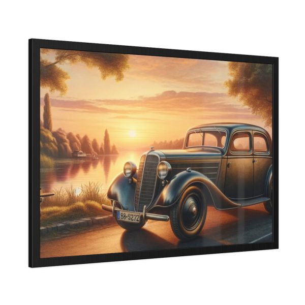 Vintage Car Parked on the Road Framed Poster