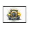 93855-204.jpg Vintage Yellow Car Framed Poster