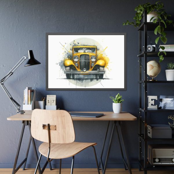 93855-206.jpg Vintage Yellow Car Framed Poster