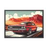 Classic Red Muscle Car Framed Poster