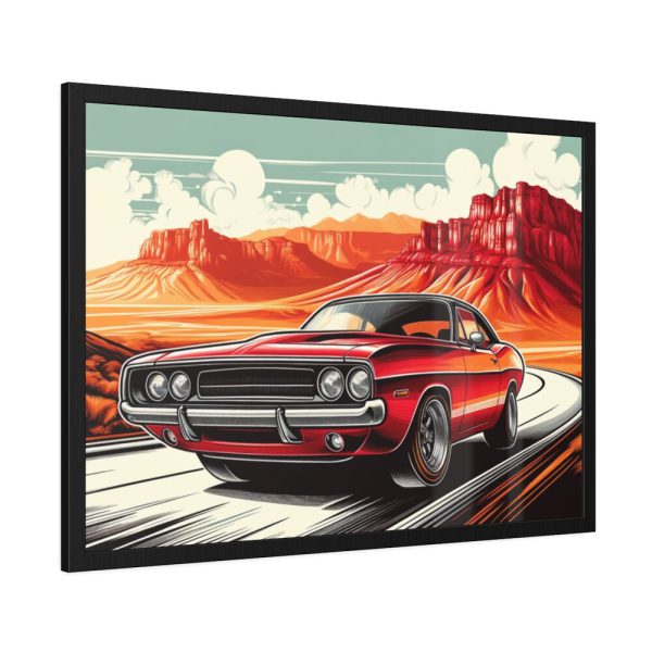 Classic Red Muscle Car Framed Poster