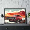 Classic Red Muscle Car Framed Poster