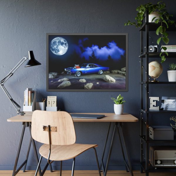 93855-222.jpg Muscle Car Under a Full Moon Framed Poster