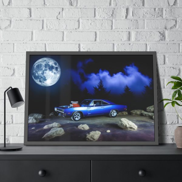 93855-223.jpg Muscle Car Under a Full Moon Framed Poster