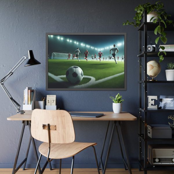 93855-254.jpg Soccer Game with Players in Action Framed Poster