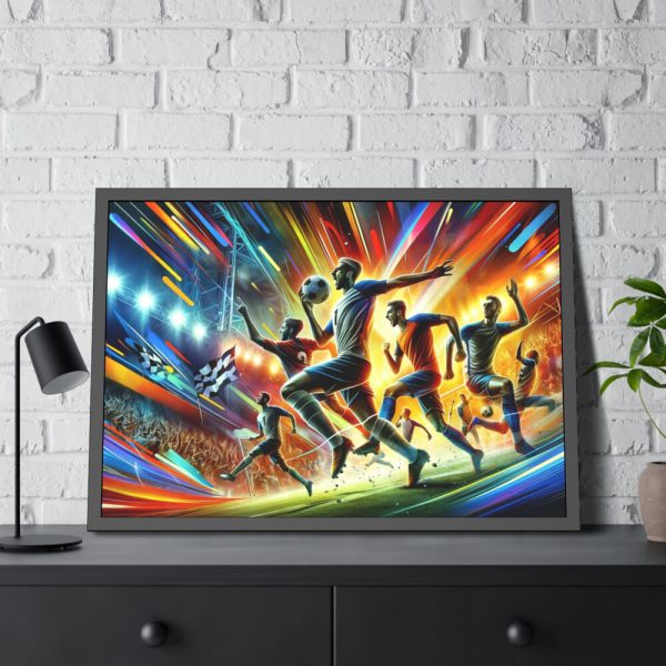 Soccer Players in Action Framed Poster