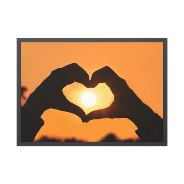93855-28.jpg Heart Hands Frame the Sun Framed Poster