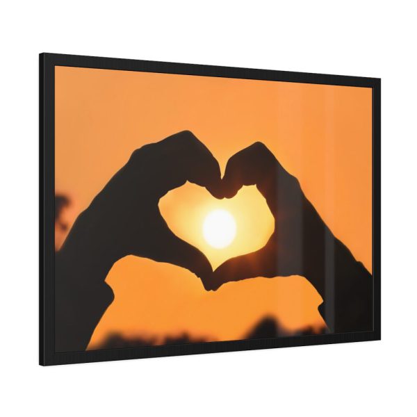 93855-29.jpg Heart Hands Frame the Sun Framed Poster