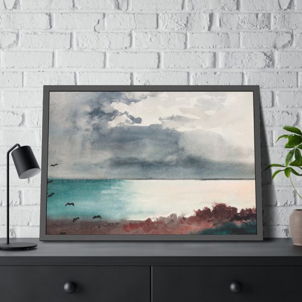 93855-303.jpg Breaking Storm, Coast of Maine Framed Poster