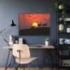 Horse Silhouette During Sunset Framed Poster