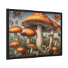 93855-387.jpg Mushrooms Butterfly Forest Art Framed Poster