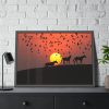 Horse Silhouette During Sunset Framed Poster