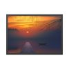 Brown Boat Near Dock Framed Poster