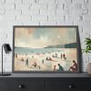 93855-405.jpg Beach Scene With People Framed Poster