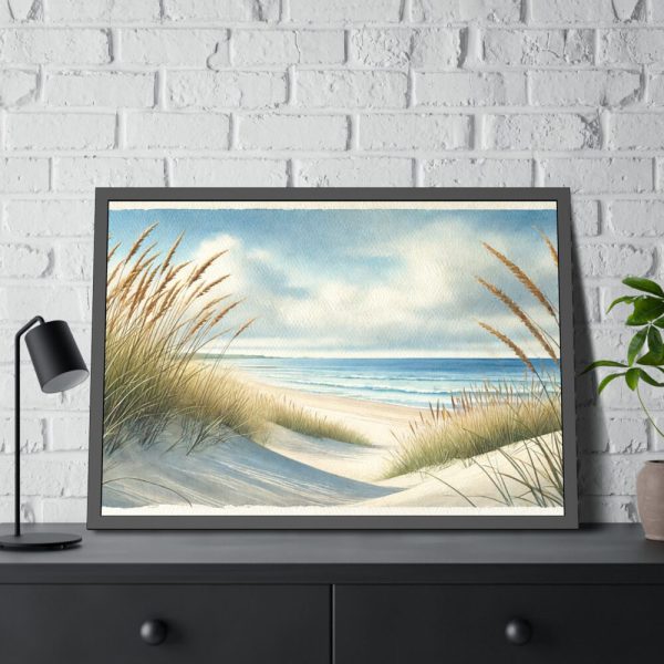 93855-413.jpg Beach Scene With Gentle Sand Dunes Framed Poster