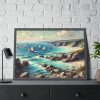 93855-421.jpg Peaceful Atmosphere With Rocky Coastline Framed Poster