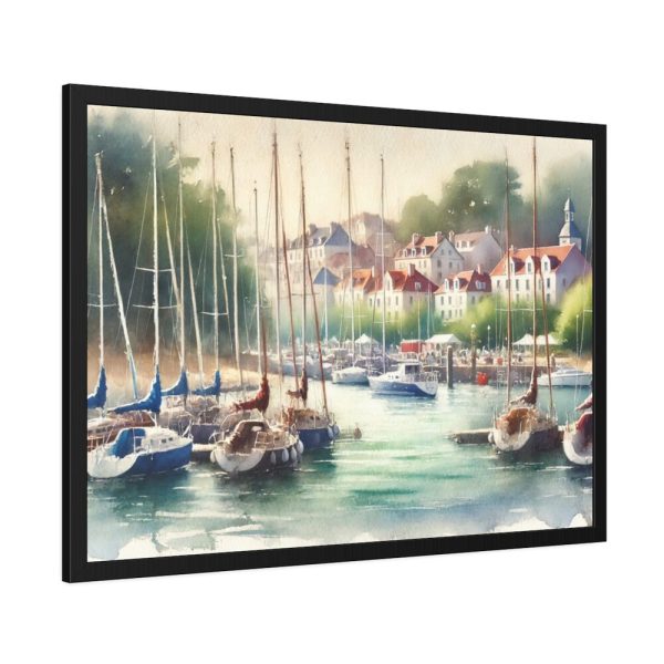 93855-423.jpg Coastal Scene With Sailboats in Marina Framed Poster