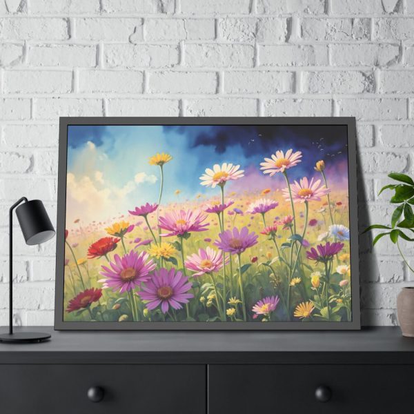 93855-449.jpg Wildflowers on Rough Texture Framed Poster