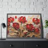 Red-Gold Abstract Tulips Framed Poster