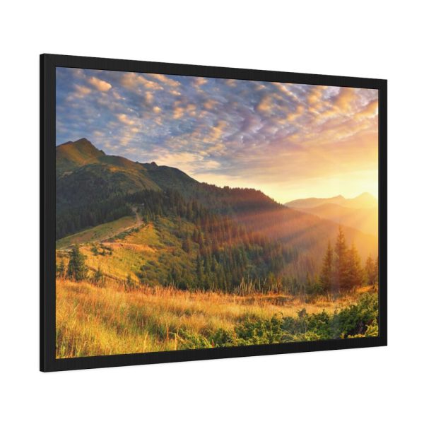 Beautiful Mountain Glow in Sunset Framed Poster