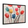 Colorful Abstract Tulips Art Framed Poster
