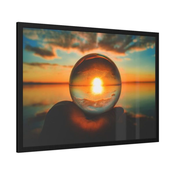 93855-53.jpg Reflection Time Through A Lens Ball Framed Poster