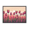 93855-538.jpg Pink Tulips Row At Sunset Framed Poster