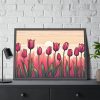 93855-541.jpg Pink Tulips Row At Sunset Framed Poster