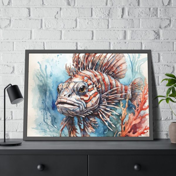 Colorful Lionfish Framed Poster
